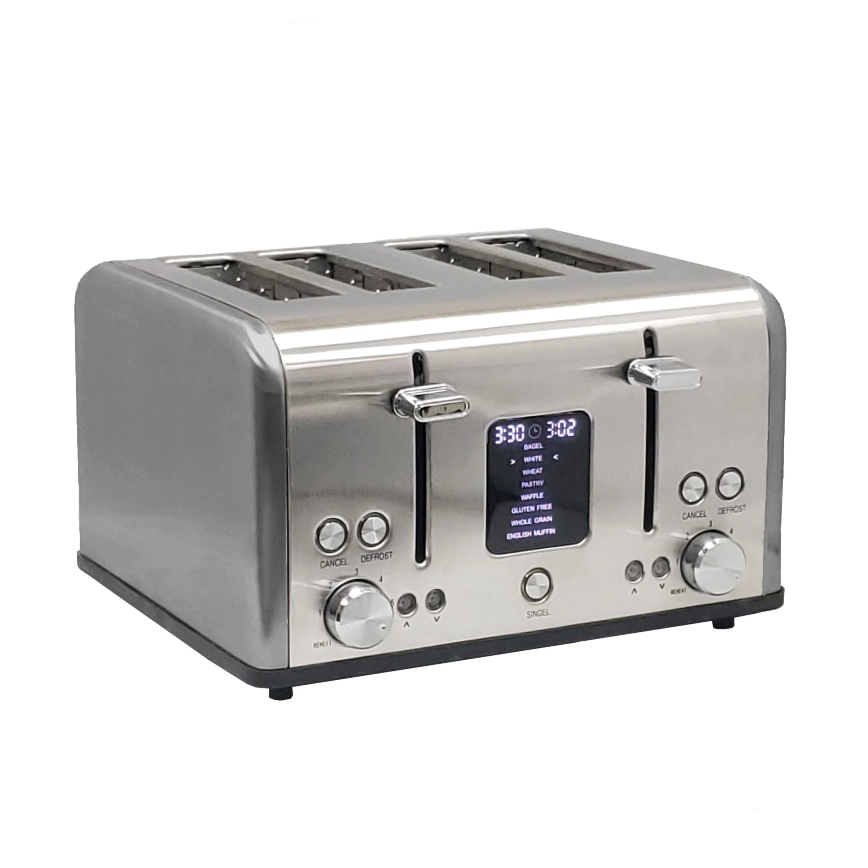 4 Slices Toaster - modern Deisgn with Function and Timer Count-Down Display