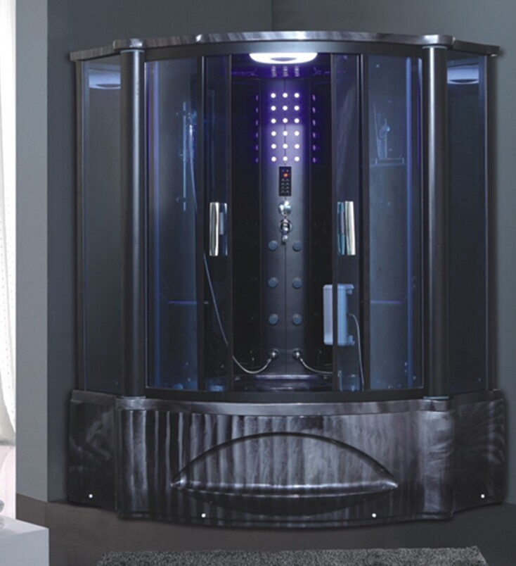 1.55m Black White Acrylic Steam Room Design Showers and Baths