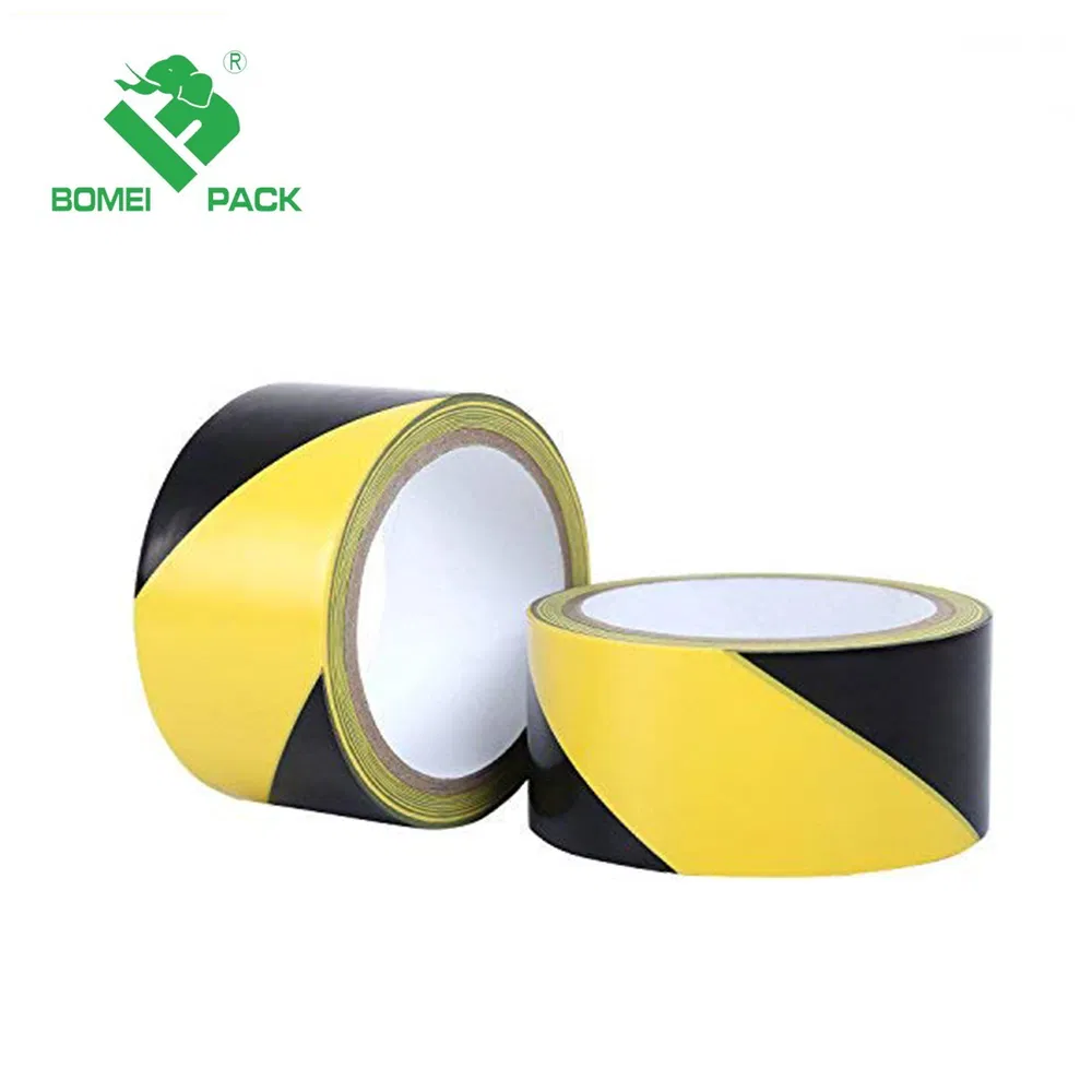 Black Yellow PVC Vinyl Floor Safety Hazard Warning Tape