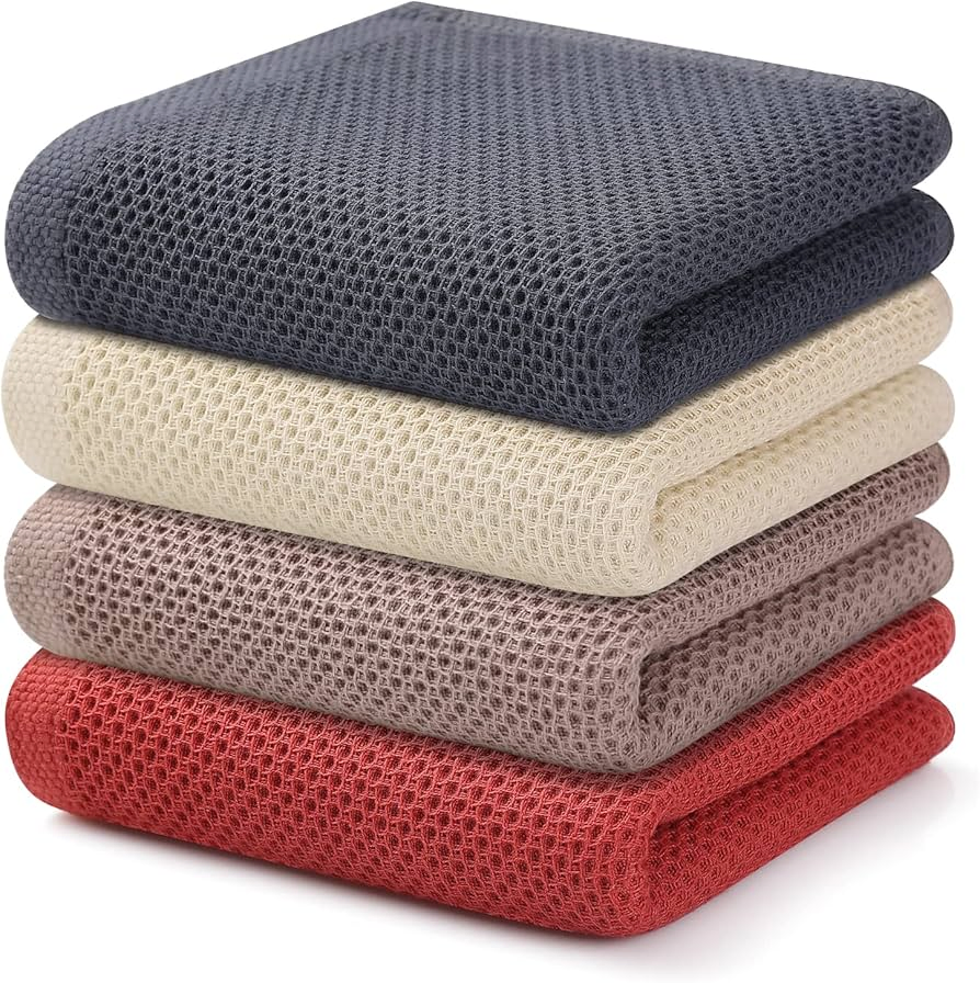 Factory 100% Cotton Honeycomb Square Kitchen Towel Super Absorbent Dish Cleaning Towels