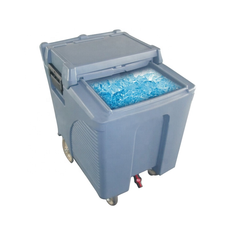 125L Bar Restaurant Supplies Plastic PE Insulated Ice Cart Mobile Ice Bin