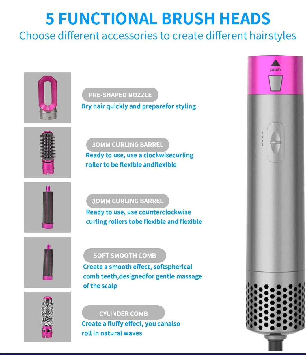 OEM Cheap Price Multi Function Air Styler 5 In1 Electric Hair Dryer Styling & Volumizing Brush Blower Hot Hair Styler