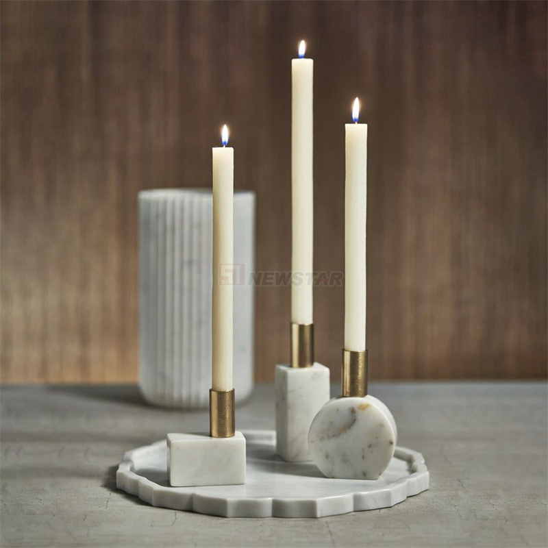 Newstar Home Decoration Natural Marble Tray Travertine Tray Plate Candle Holder Tray