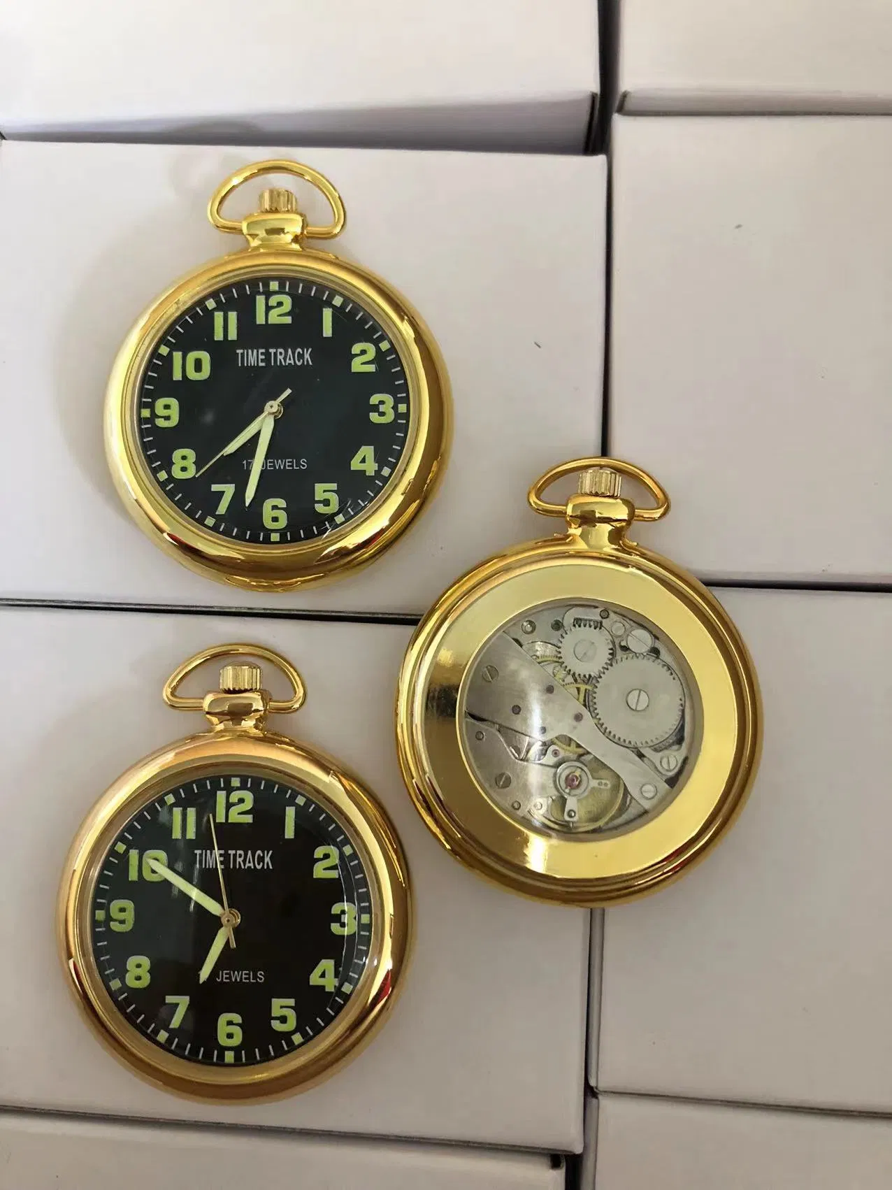 OEM One Piece Gold Alloy Mechanical Pocket Watch