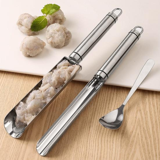 Meatball Mold Convenient Stainless Steel Meatball Maker with Spoon Kitchen Gadget for Household