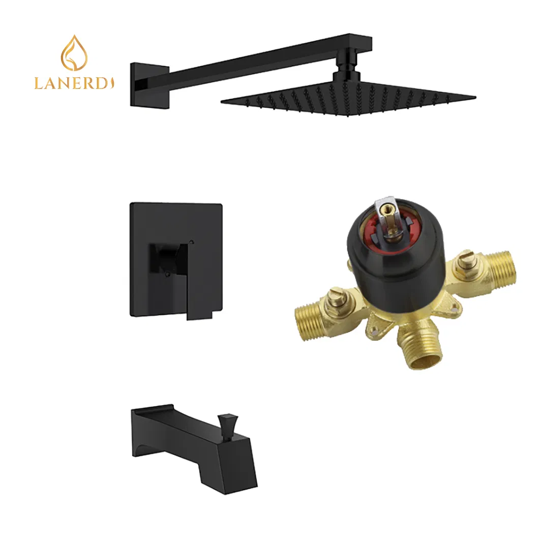 Black Upc Square Shower Faucet
