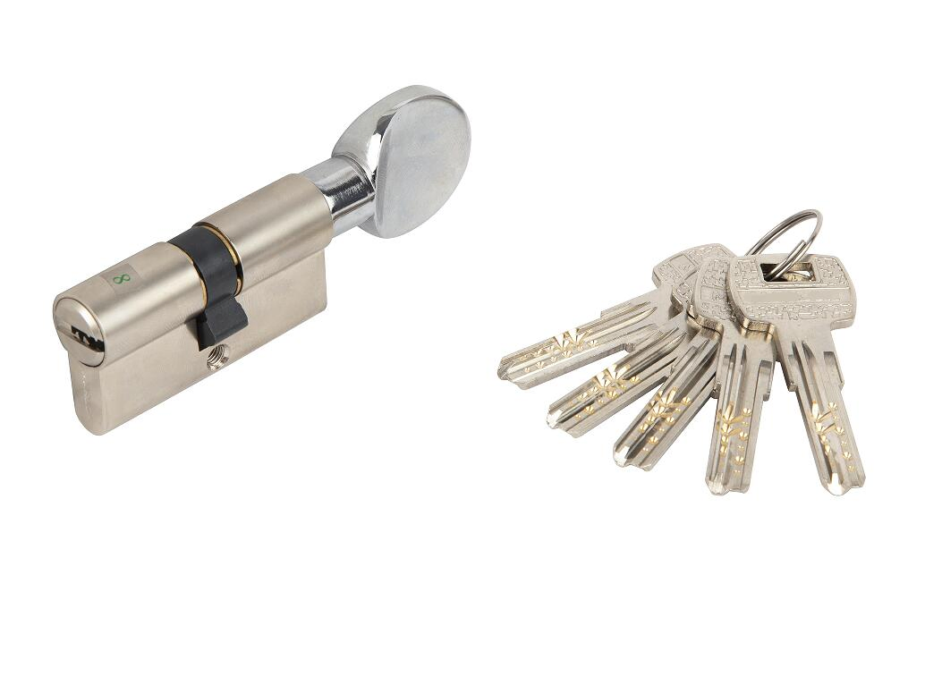 Double Pins Pure Brass High Security Lock Key Cylinder with Snake Keys