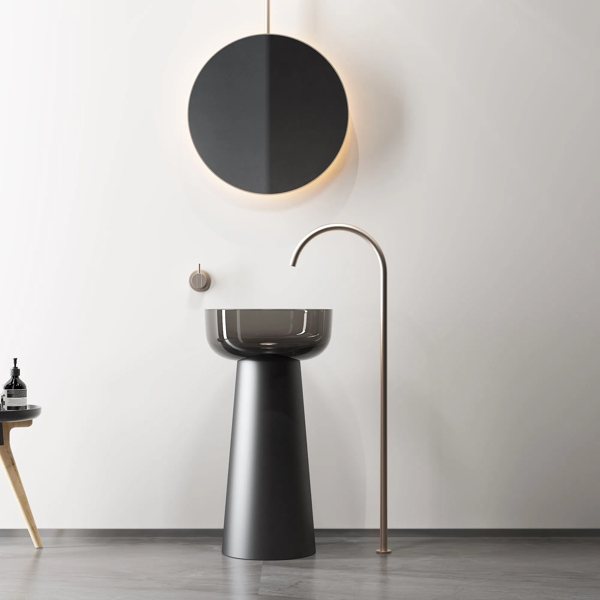 Прозрачная акриловая раковина на пьедестале Modern Design