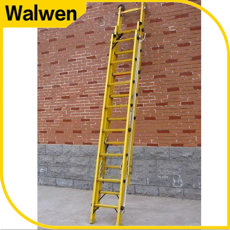 Wholesale Fully Insulation 7m Combination Step Extension Fiberglass Folding Ladder with Rope