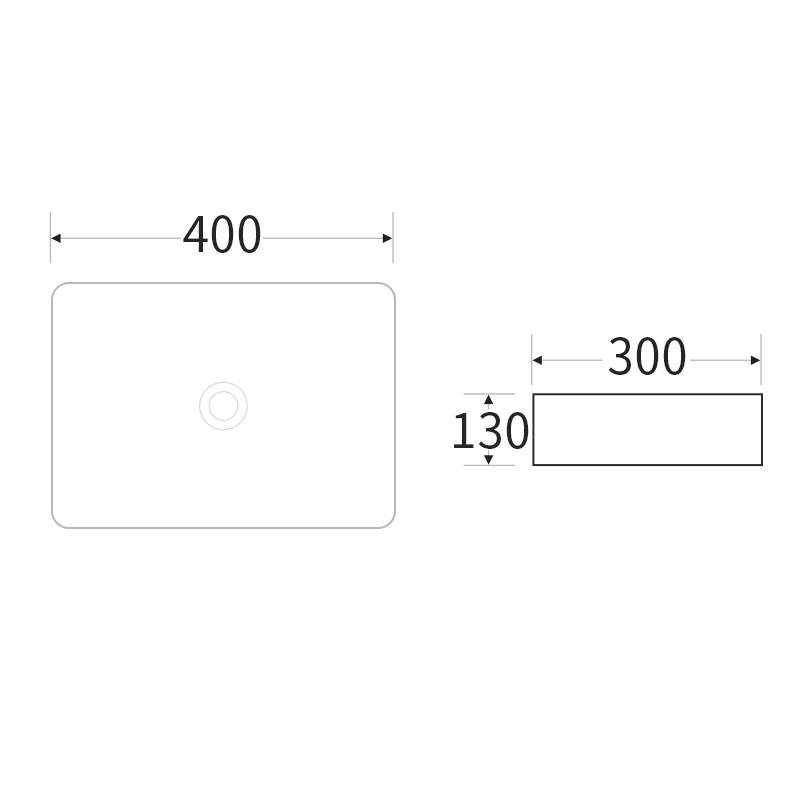 Small Size Rectangle Shape Ceramic Basin with Hole Bathroom Vanity Bathroom Basin Sanitaryware Washbasin Cabinet Basin Art Wash Basin Lavabo Vessel Sink