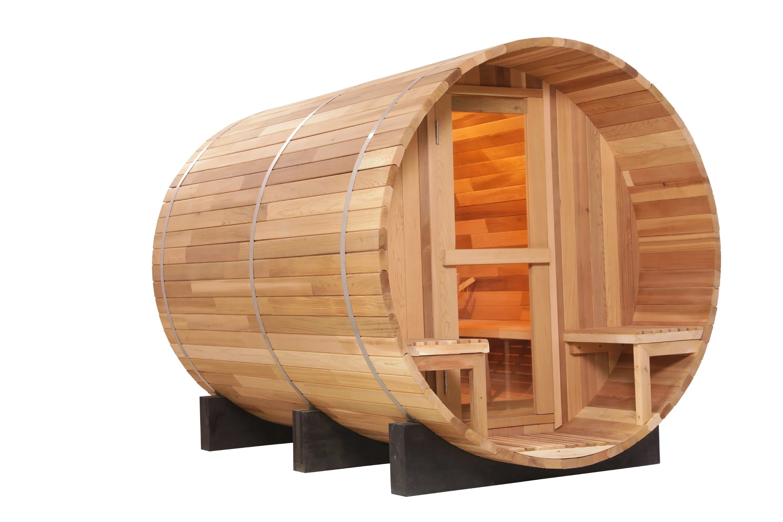 Best-Selling Canadian Red Cedar Barrel Outdoor Traditional Sauna