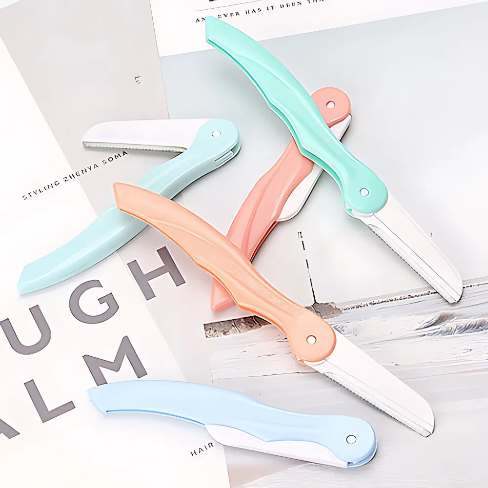 Stainless Steel Facial Hair Remover Tool Derma Beard Razor Body Folding Eyebrow Trimmer for Women