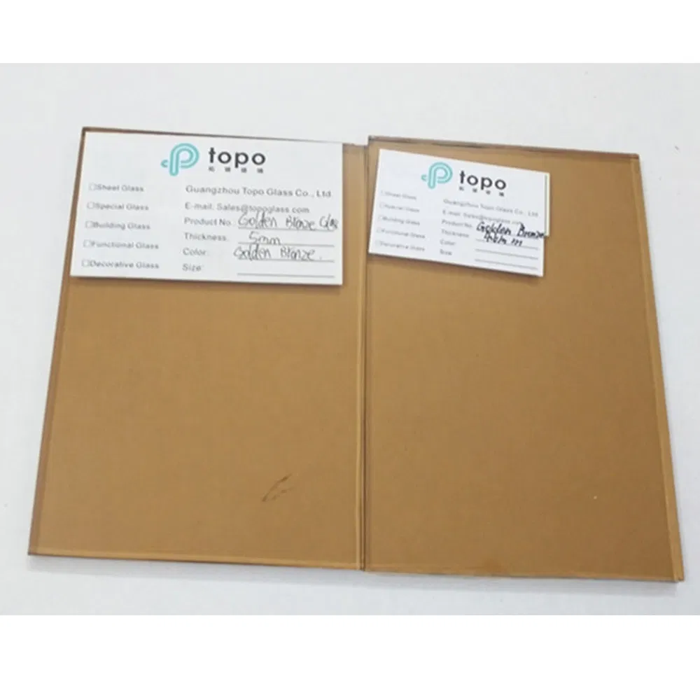 4mm-12mm Colored Golden Bronze Tinted Float Building Glass for Building Decoration (C-GB)