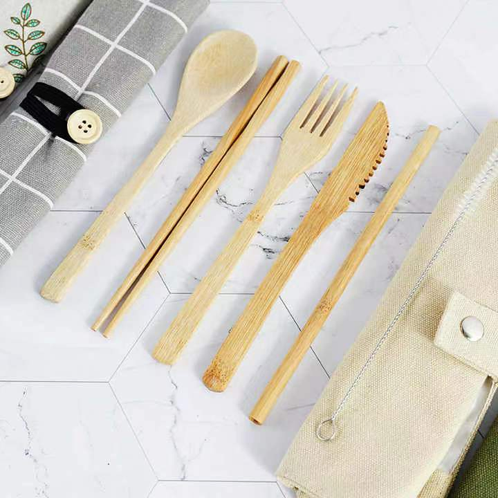 Eco-Friendly Bamboo Utensil Travel Set Camping Portable Cutlery Sets