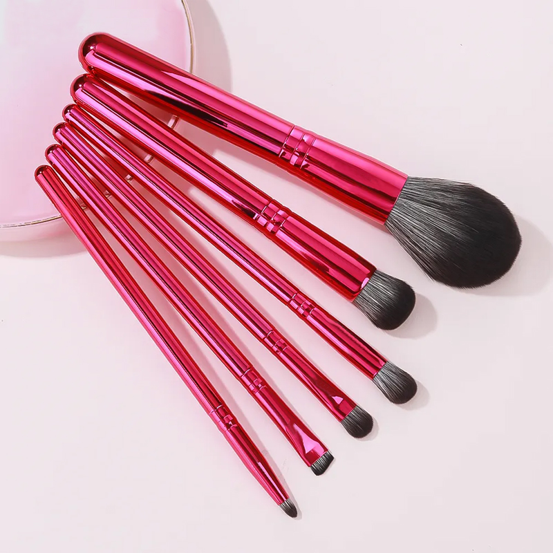 6PCS Rose Red Luxury Makeup Brush Set High Quality Source Factory Wholesale Custom Logo Soft Comfortable Makeup Brush