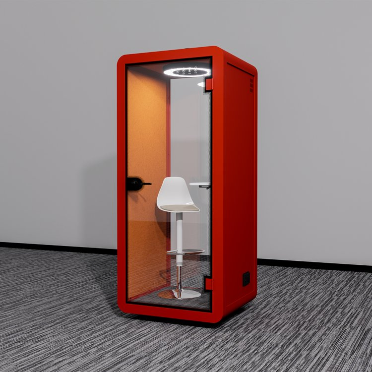 Noise-Canceling Soundproff Office Pod with Ventilation System for Hot-Desk Environment