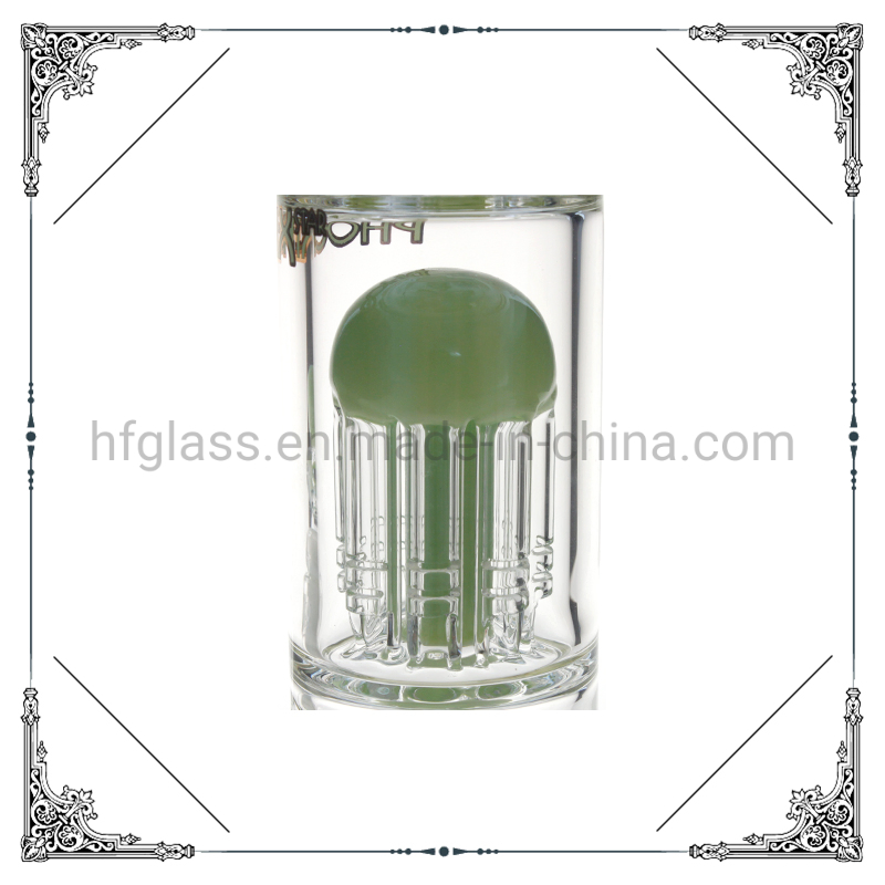 Hookah 12 Inches 8 Arms Perc Straight Tube Mixed Colors Glass Smoking Water Pipe Wholesale