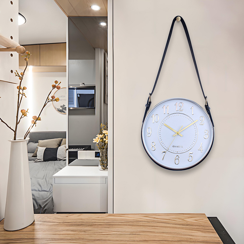 Minimalist Wall Clock Black Gold 3D Element Decorative Wall Clock