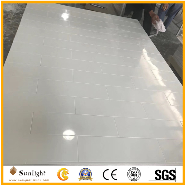 Glossy White Cultured Marble Tub Surround Panel for Apartment/Hotel