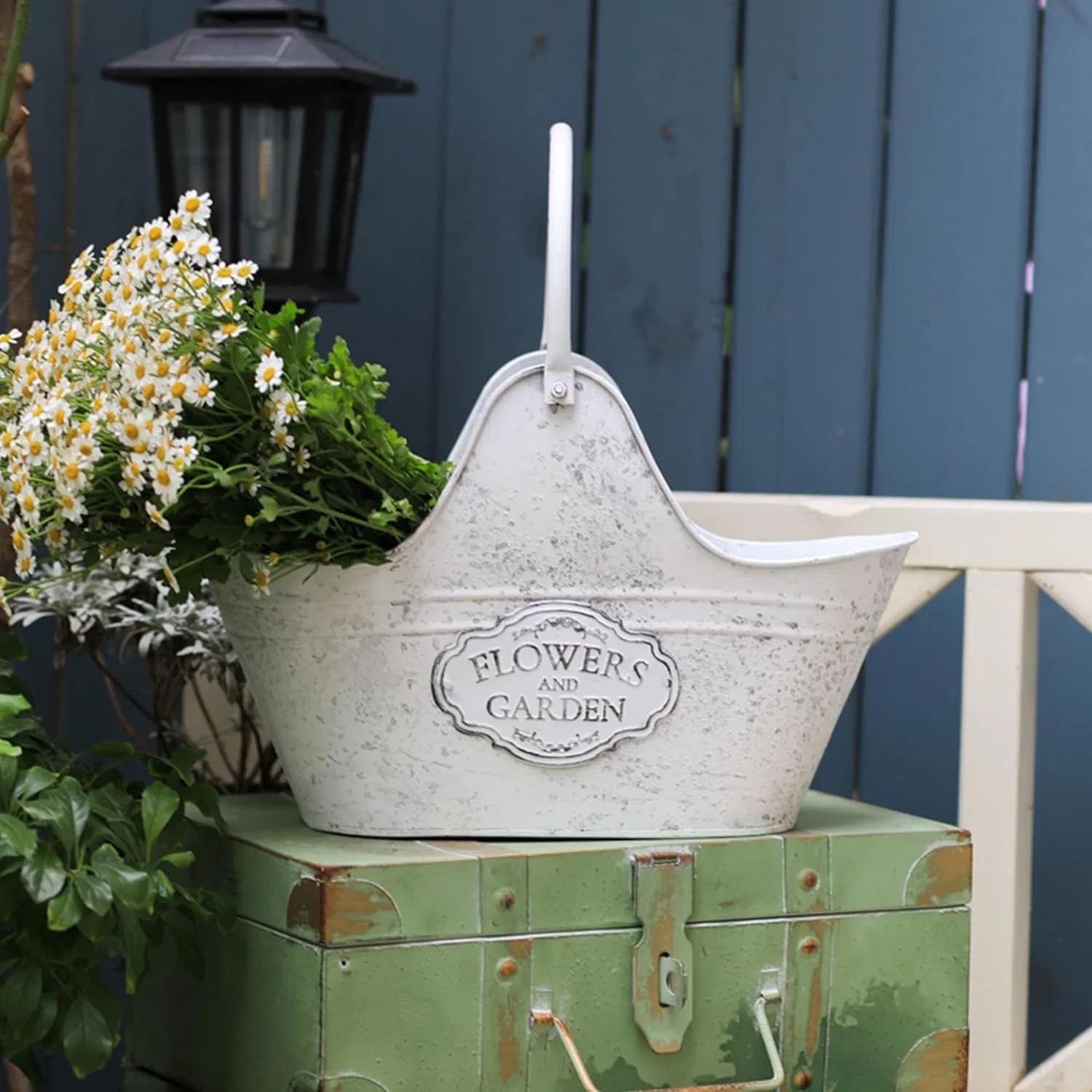 Wedding Party Home Decor Accents Vintage Rustic Farmhouse Metal Planter