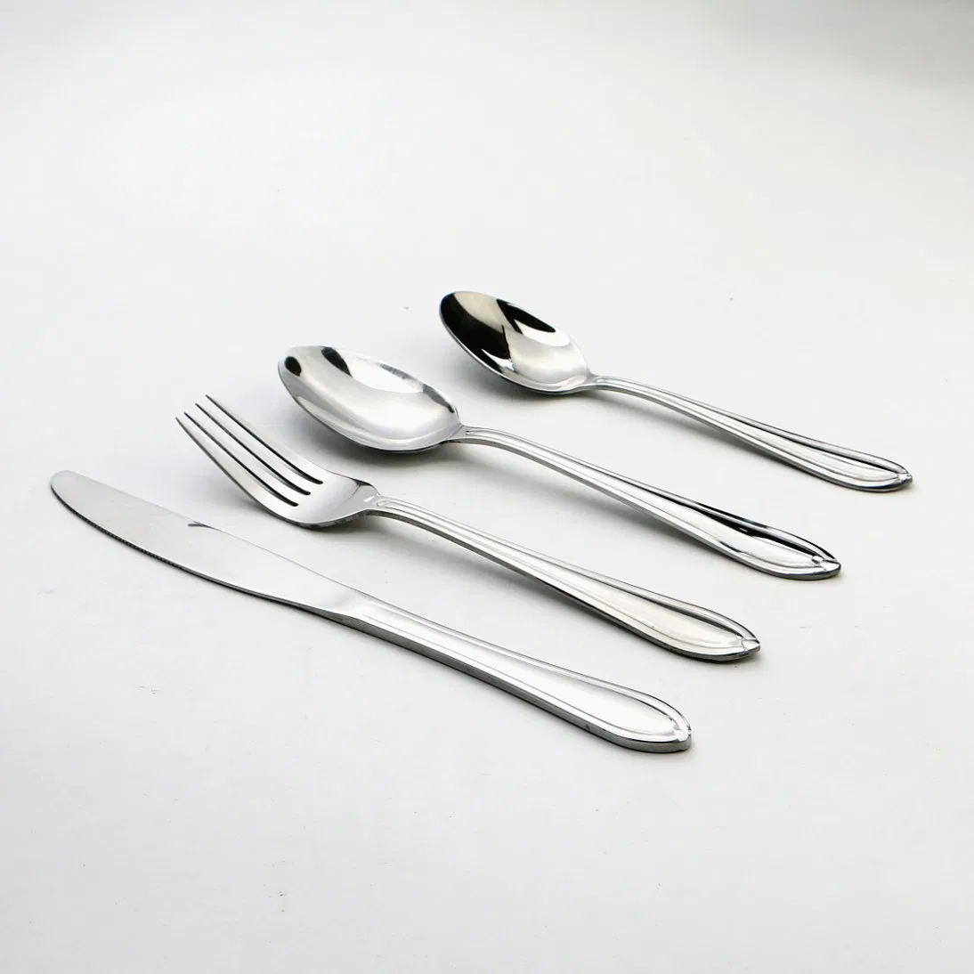 Dishwasher Safe Pearled Edge 20-Piece Mirror Polished Stainless Steel Flatware Set