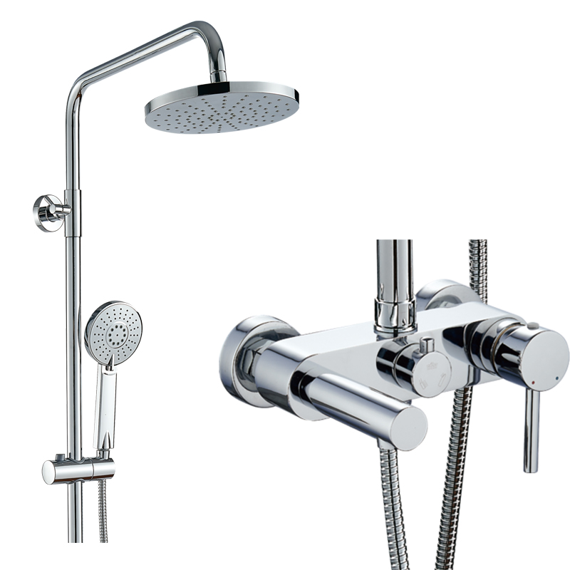 Single Handle Chrome Plated SUS304 Sliding Bar Bathroom Shower Set