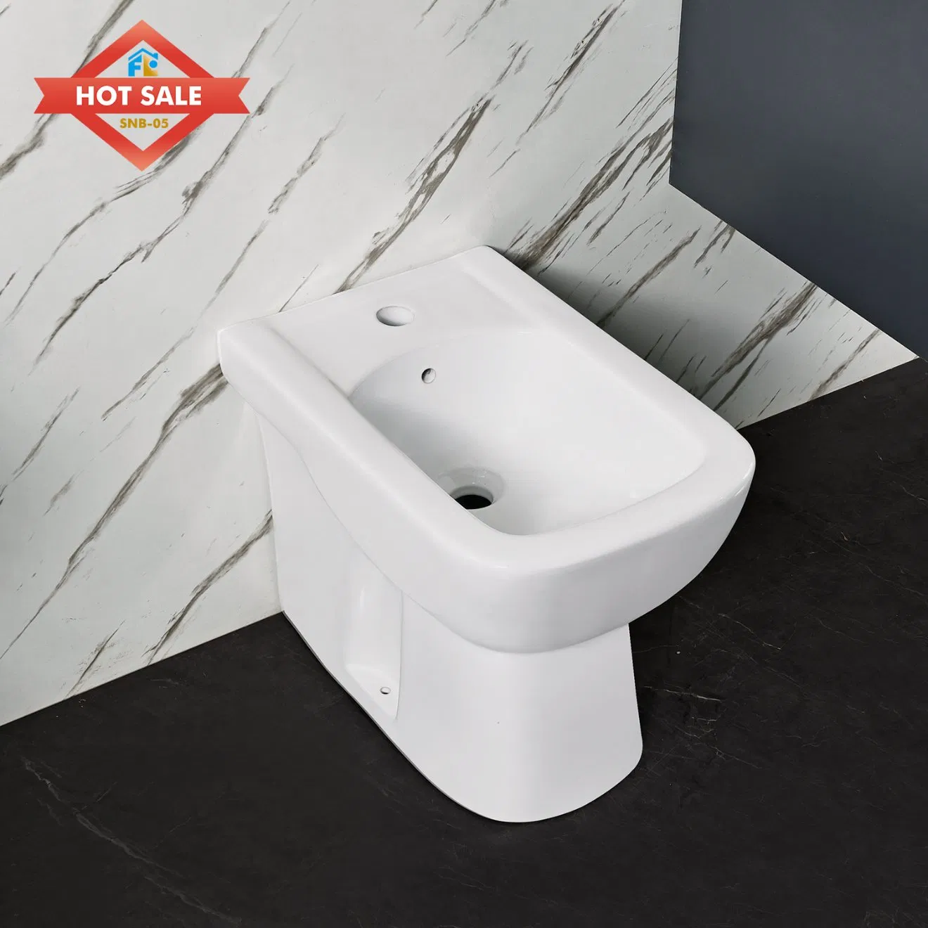 Chinese Elegant Design Square Ceramic White Sanitary Ware Bidet for Bathroom and Hotel with CE Certified