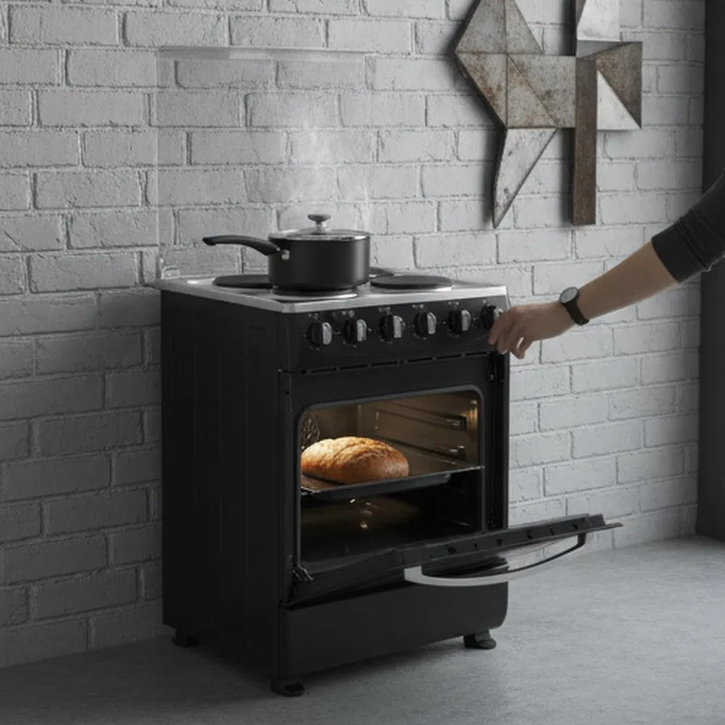 60cm Gensun Black Electric Oven with Enameled Grills and Optional Drawer