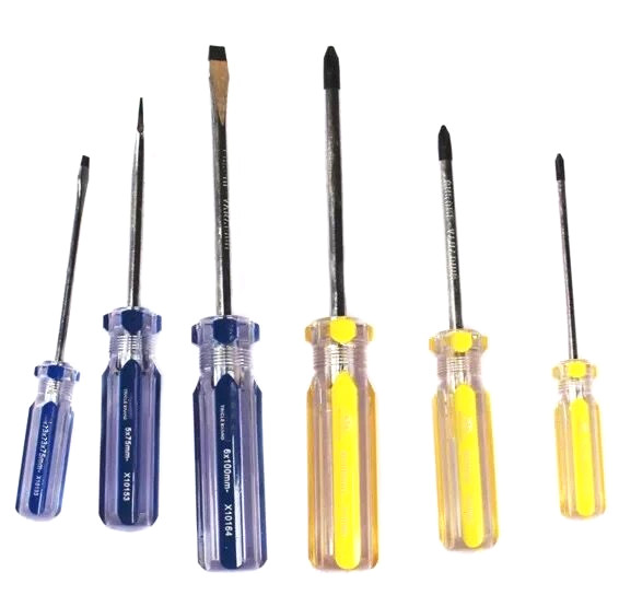 Good Quality Transparent Plastic Handle Cross Head Screwdriver