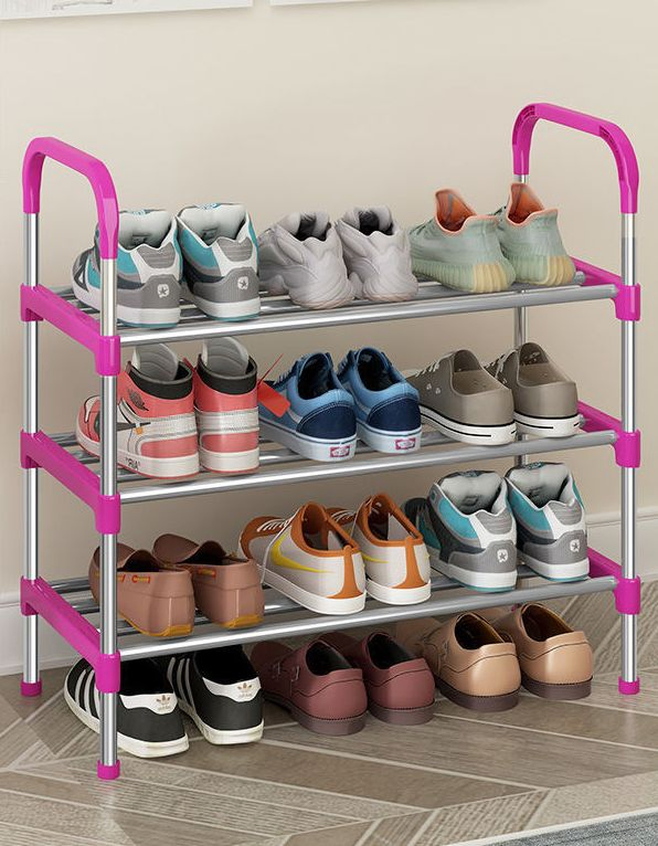 Стойка для обуви пластиковая 3-х ярусная, черная