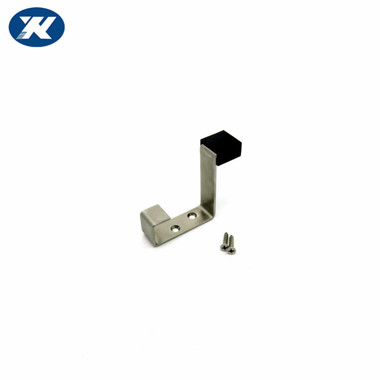 Wall Mount Stainless Steel Draft Bumper Cloth Hanger Hook Rubber Door Stopper