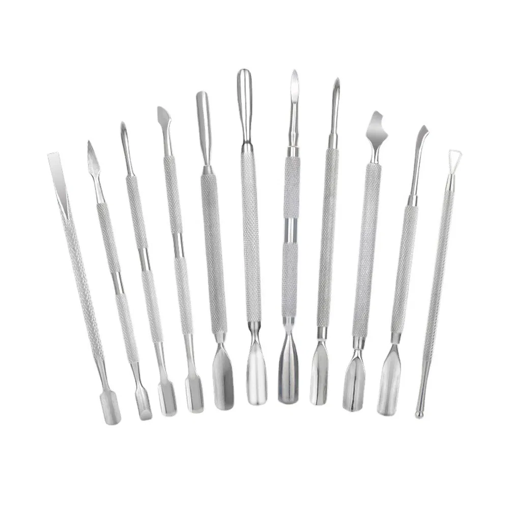 Manicure Supplies Kit Products Nail Art Cleaner Tools Beauty Equipment Stainless Steel Cuticle Pusher