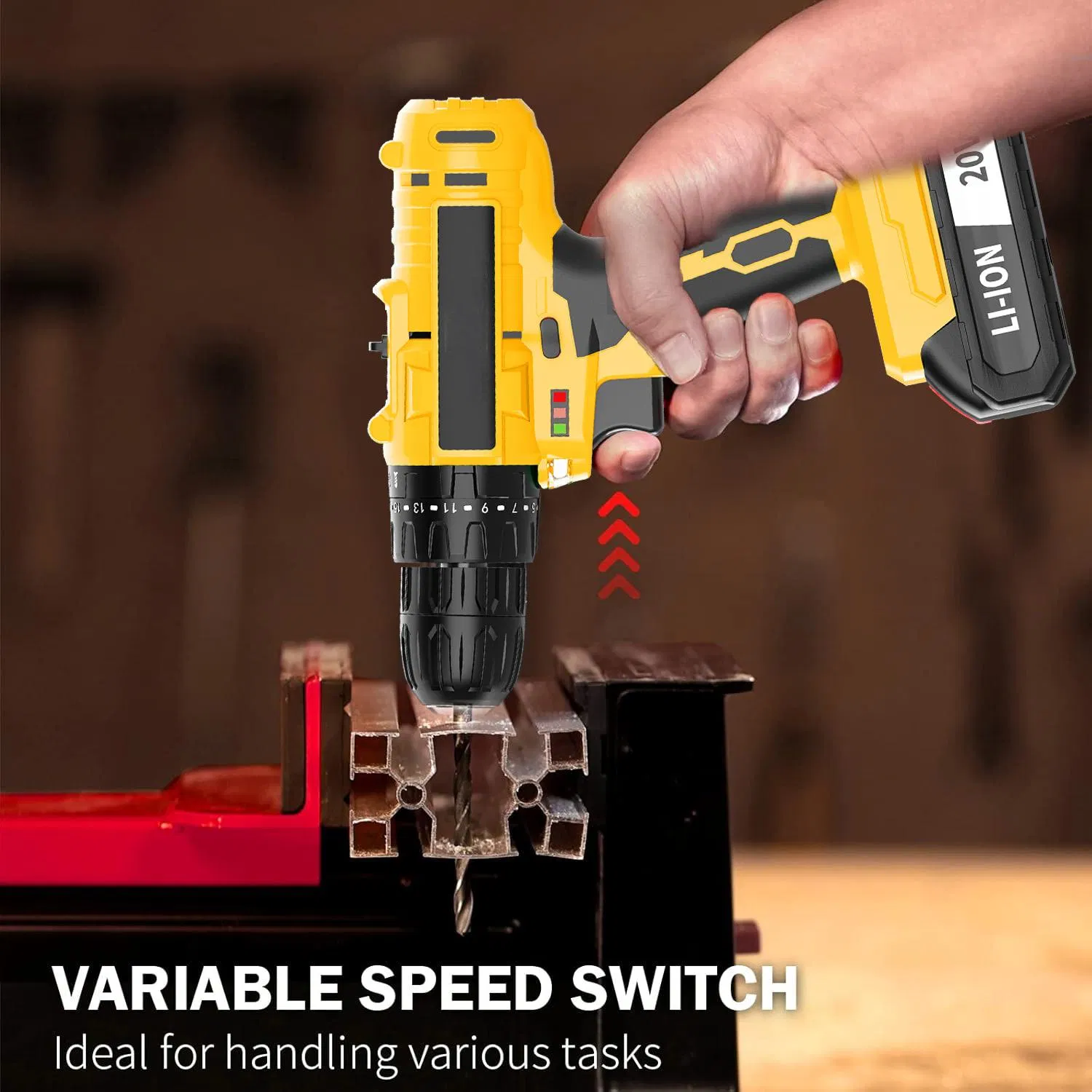 20V Cordless Impact Keyless Chuck Electric Screwdriver Set