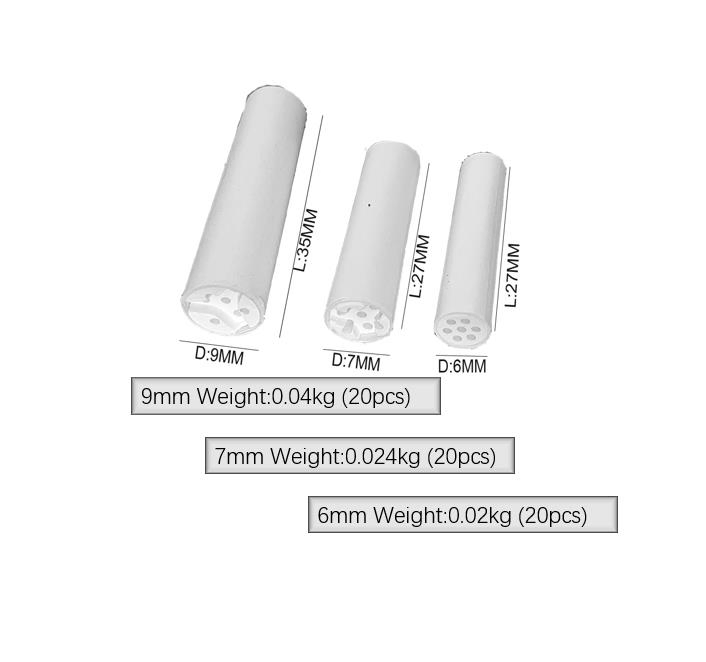 Diameter 6mm Active Charcoal Ceramic Caps Smoking Pipe Tubes Filters