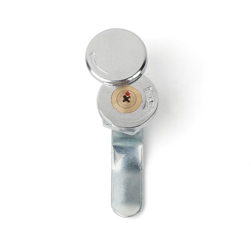 Bright Chrome Brass Cylinder Cross Key Lock with Rain Cover for Outdoor Use