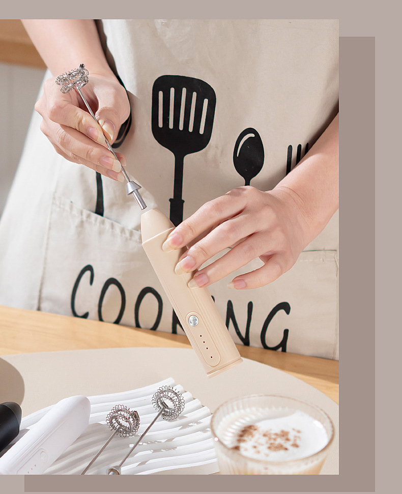 Kitchen Gift Matcha Milk Frother Whisk Mixer Electric Milk Frother Wand Stainless Steel Handheld Milk Frother Machine for Coffee