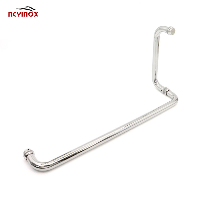 Brushed Nickel Glass Hardware Stainless Steel Glass Door Handles for Bathroom