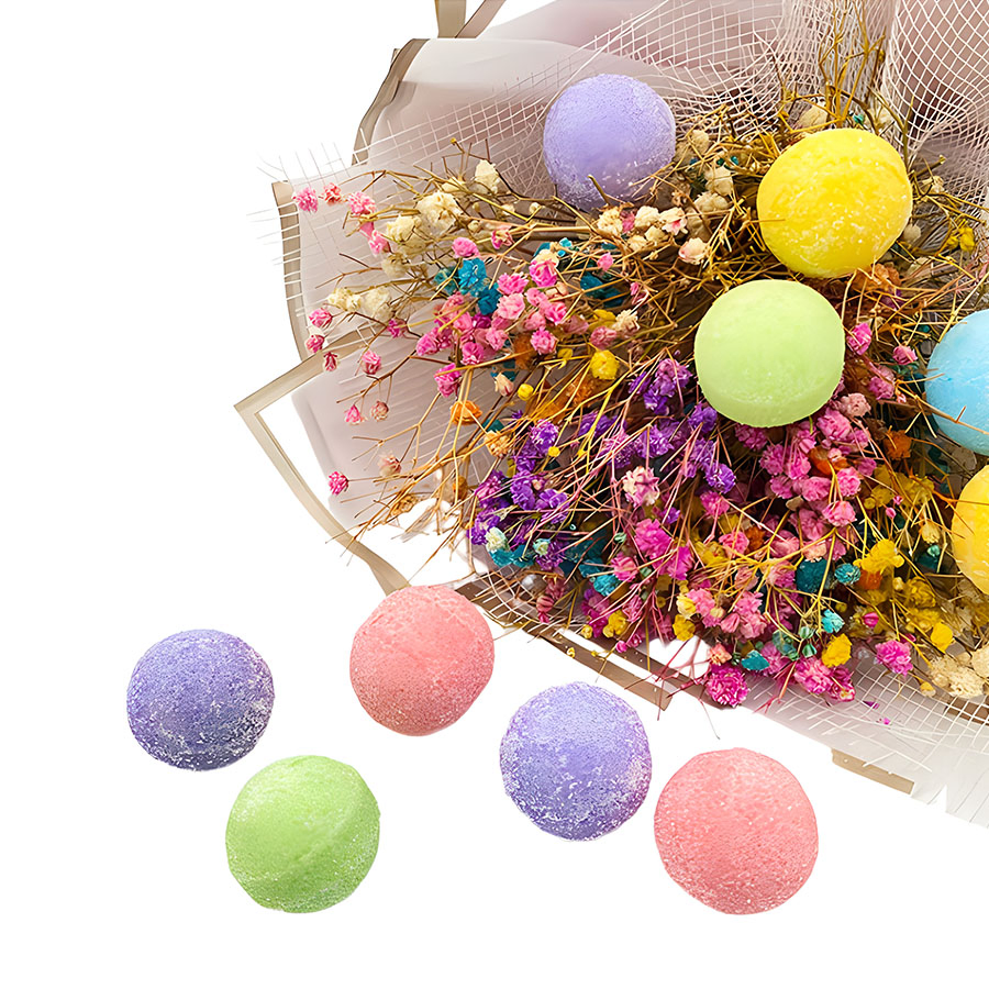 OEM Candy Sugar Body Scrub Ball Whitening Sugar Body Scrub Organic Body Care Exfoliator Colorful Body Scrub Balls