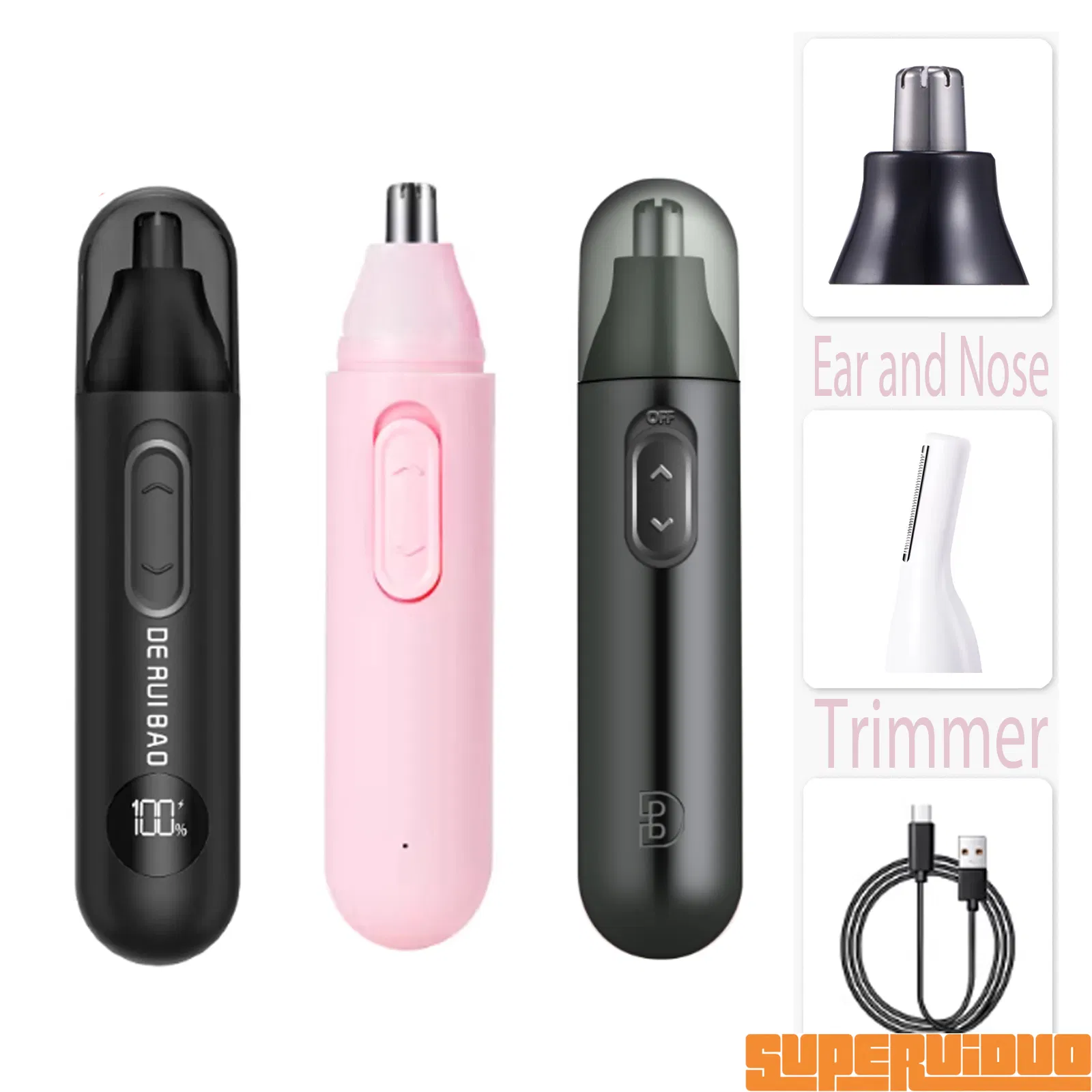 Mute Drive System Discrete Grooming Nose Hair Trimmer