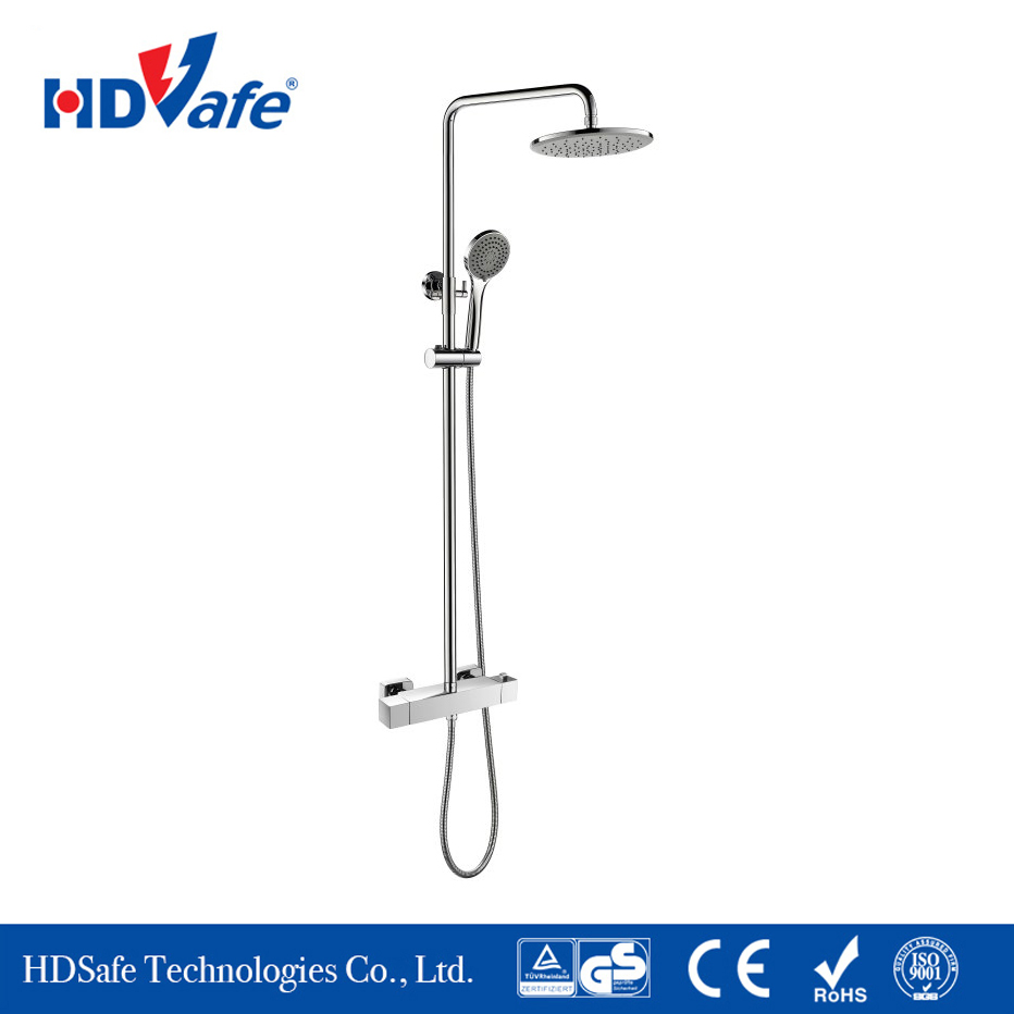 3u Brass Automatic Bathroom Rainfall Thermostatic Sensor Shower Set