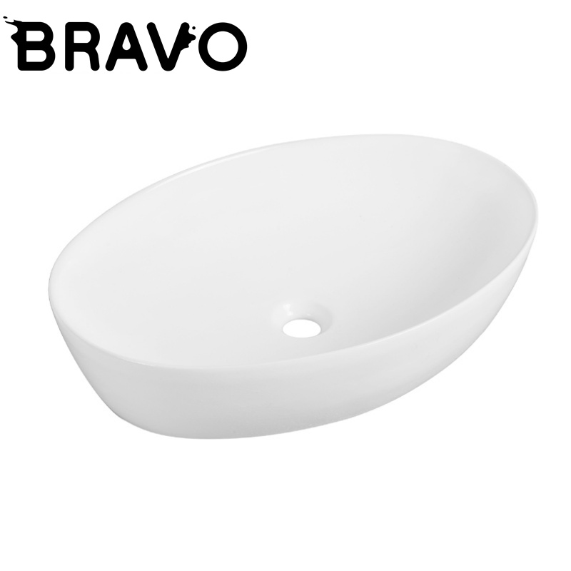 Раковина для ванной BRAVO B94, белая, овальная