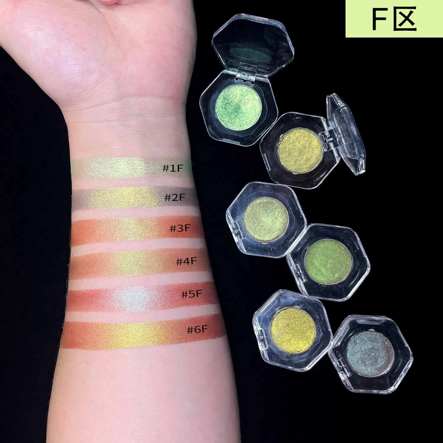 OEM Customize Logo High Quality Pressed Chameleon Holographic Multichrome Eye Shadow