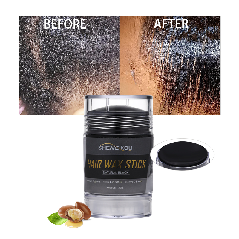Factory Custom Logo Temporary Hair Dye Styling Edge Control Strong Hold Deep Nourishing Nature Black Hair Color Wax Stick