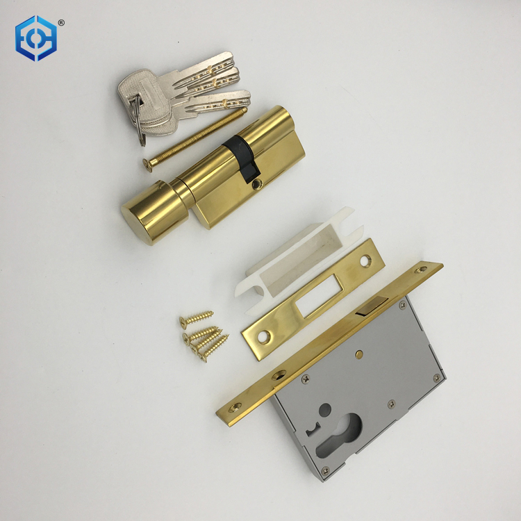 Golden Stainless Steel Mortise Hook Lock Suitable for Sliding Door