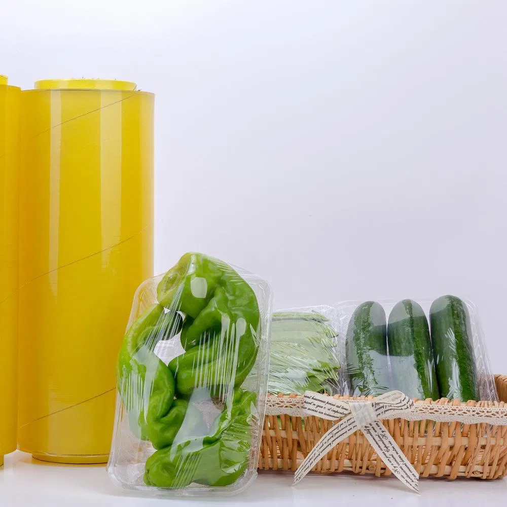 Jumbo Roll Hotel Supermarket Use Food Grade Housewares PVC Food Wrap Cling Film Stretch Film