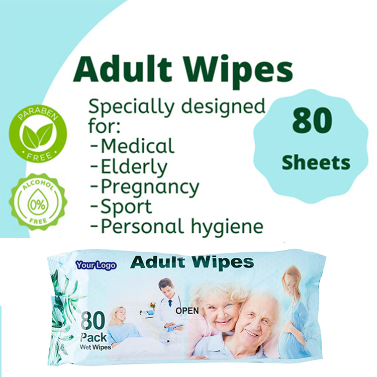 Biokleen OEM & ODM Disposable Private Label OEM Spunlace Nonwoven Fabric Adult Cleaning Wipes 100% Biodegradable Flushable Wet Wipe