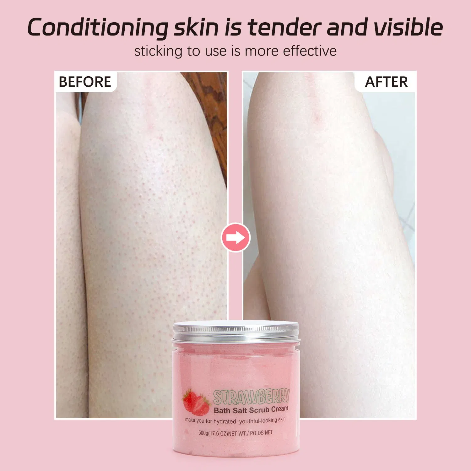 China Manufacturer Custom Natural Whitening Exfoliating Body Scrub for Soothing Skin Relief