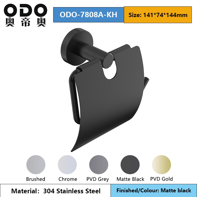 Держатель для туалетной бумаги настенный, матовый черный, 304 нержавеющая сталь