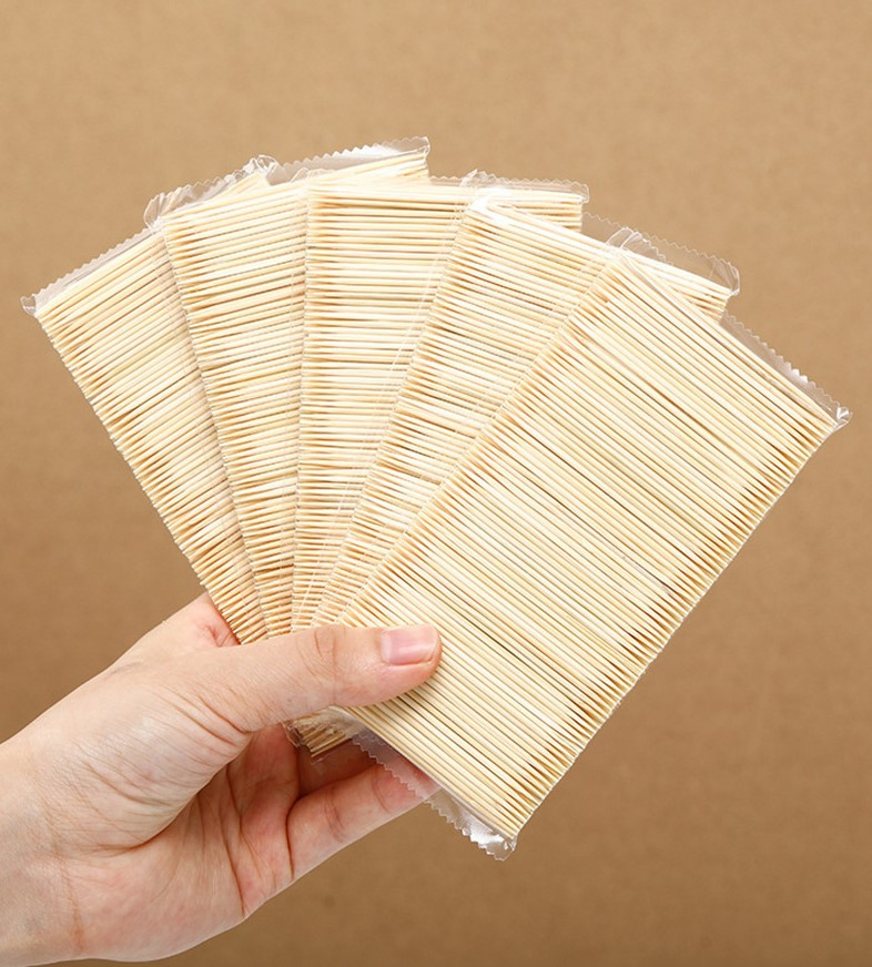 Food Contact Safe Custom Logo 1.6/1.8/2mm Disposable Bamboo Toothpick for Restaurant Party Catering Supplies