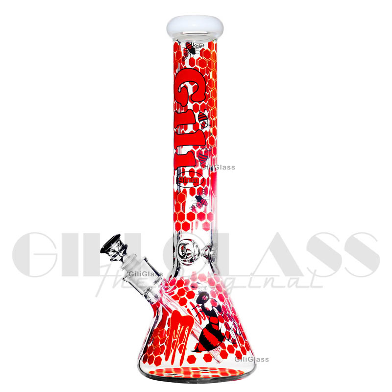 Gili-568+ Giliglass 15 Inches New Hookah Octopus Decals Design Smoking Glass Water Beaker Pipe